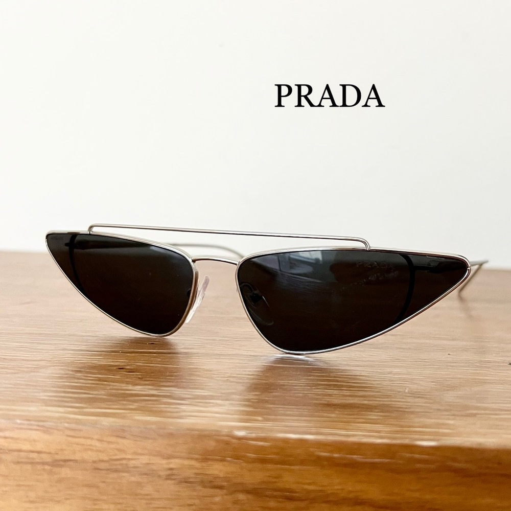Prada Black Silver Cat-Eye Sunglasses